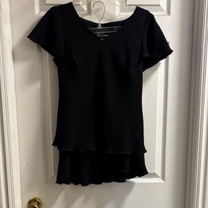 Black Layered Short Sleeve Top